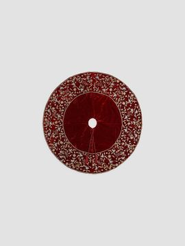 Sudha Pennathur Birds & Noel Embroidered Velvet Tree Skirt