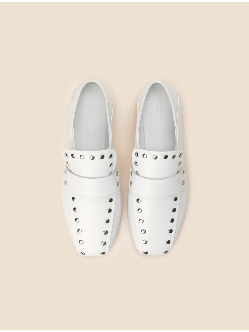 SUECOMMA BONNIE 2-way Studded Square Toe Loafer [Beige] (DG1DS25013WHT)