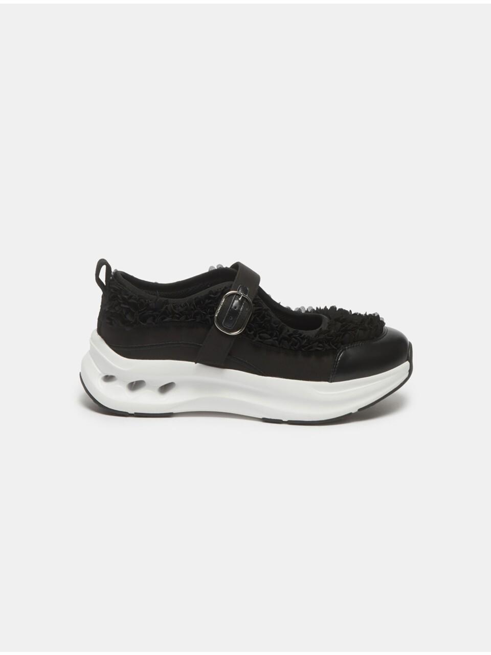SUECOMMA BONNIE Flower Mary Jane Sneakers (Black) (DG4DS25034BLK)