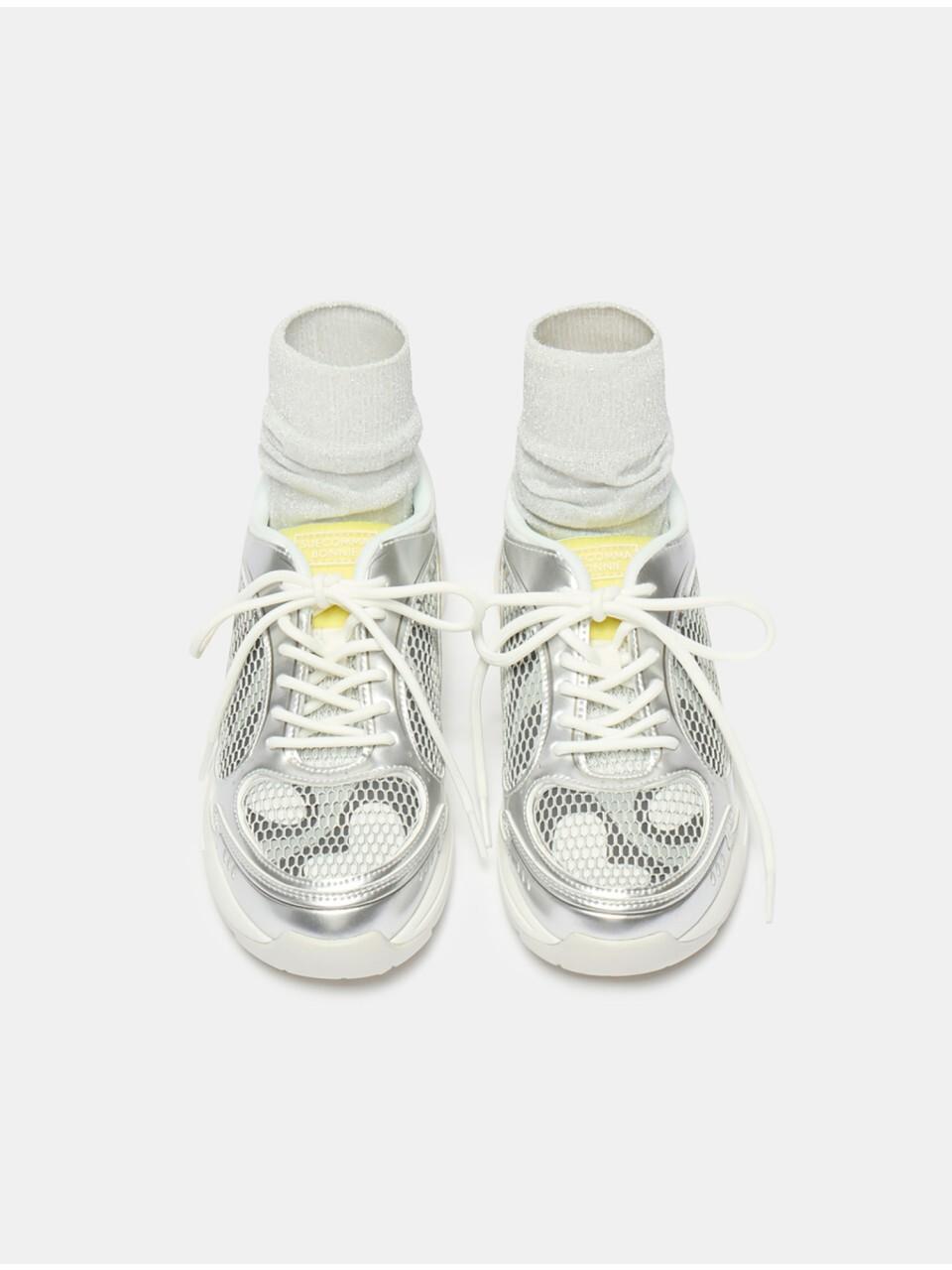 SUECOMMA BONNIE Mesh Leather Unique Sneakers [Silver] (DG4DS25048SVX)