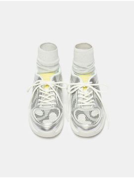 SUECOMMA BONNIE Mesh Leather Unique Sneakers [Silver] (DG4DS25048SVX)