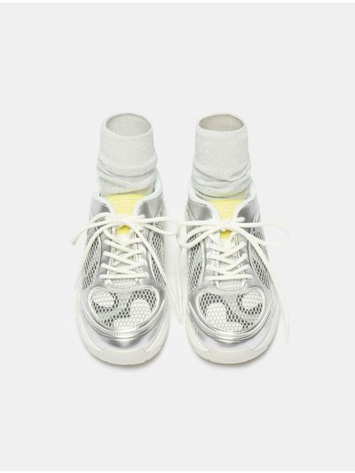 SUECOMMA BONNIE Mesh Leather Unique Sneakers [Silver] (DG4DS25048SVX)