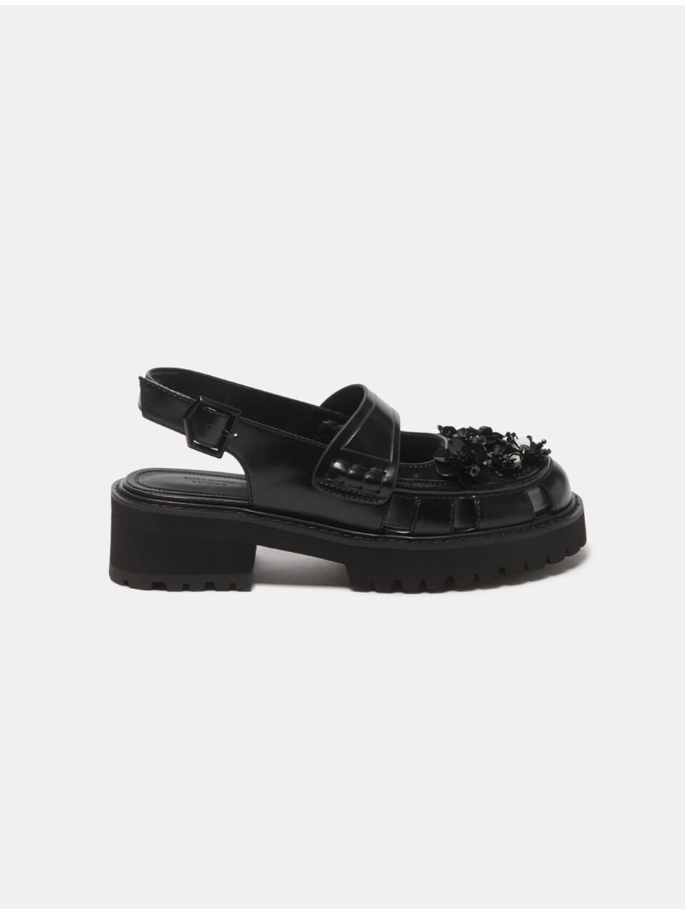 SUECOMMA BONNIE New Flower Bomb Loafer Pumps [Black] (DG2DS25006BLK)