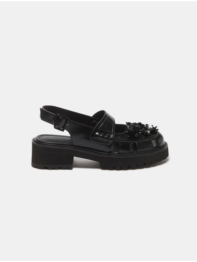 SUECOMMA BONNIE New Flower Bomb Loafer Pumps [Black] (DG2DS25006BLK)