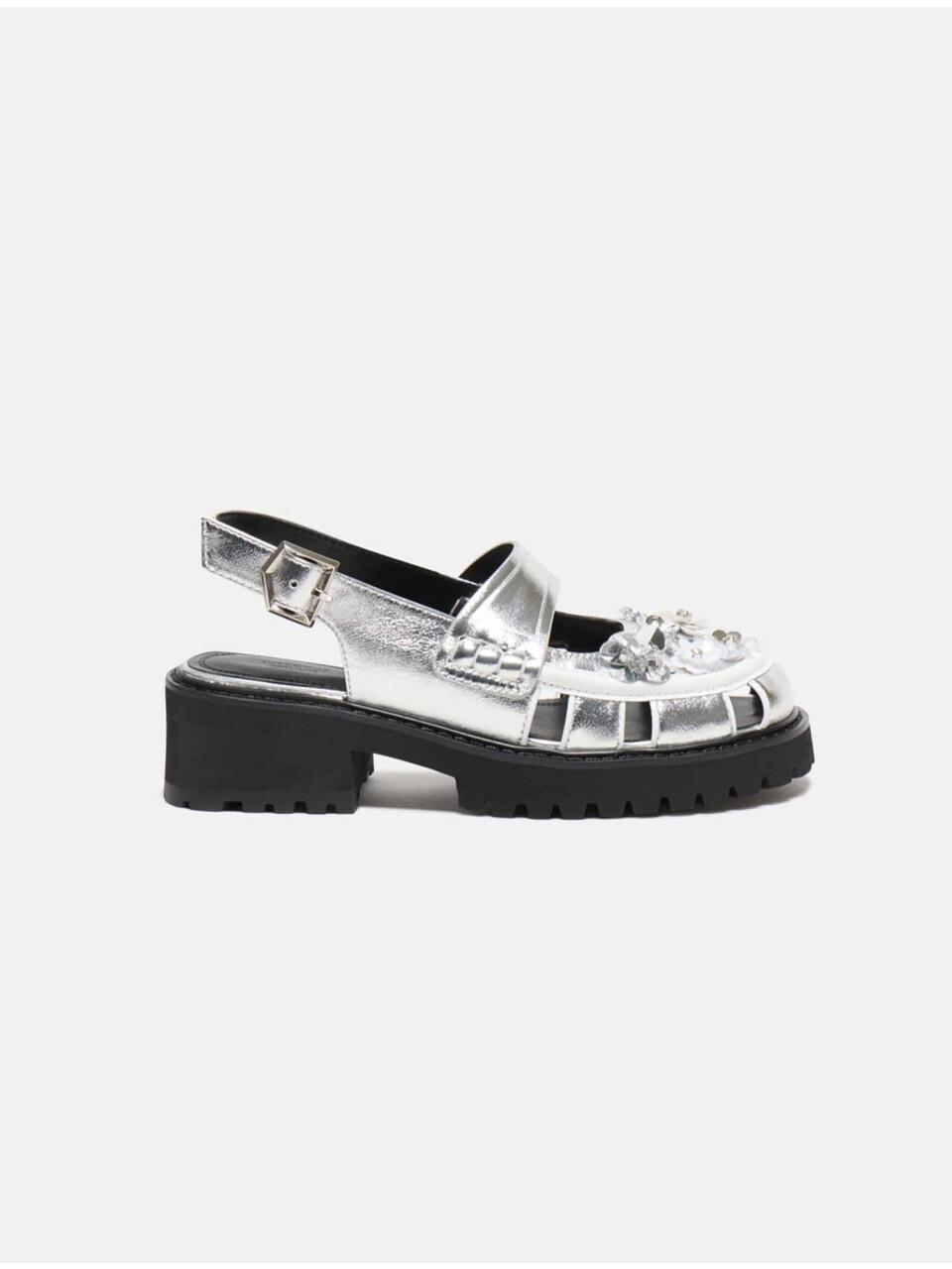 SUECOMMA BONNIE New Flower Bomb Loafer Pumps [Silver] (DG2DS25006SVX)