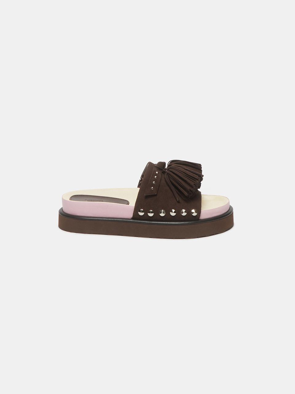 SUECOMMA BONNIE Pompom Slide [BROWN] (DG2AM25052BRN)
