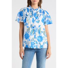 SUGARLIPS SUGARLIPS Aamian Floral Romy Mock Neck Cotton Top