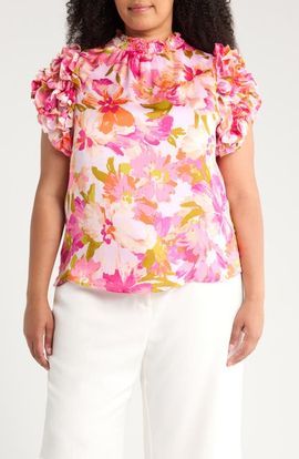 SUGARLIPS SUGARLIPS Abigal Floral Brenna Mock Neck Top