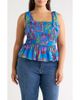SUGARLIPS SUGARLIPS Bally Tropical Print Smocked Sleeveless Top - 1