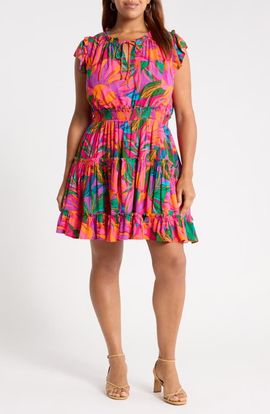 SUGARLIPS SUGARLIPS Beal Toledo Tropical Tiered Dress