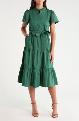 SUGARLIPS SUGARLIPS Bellucci Cotton Poplin Tiered Dress