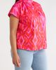 SUGARLIPS SUGARLIPS Blevin Ikat Patma Button-Up Mock Neck Top - 3
