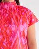 SUGARLIPS SUGARLIPS Blevin Ikat Patma Button-Up Mock Neck Top - 4
