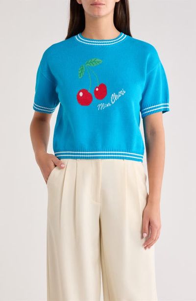SUGARLIPS SUGARLIPS Brissy Cherry Short Sleeve Sweater