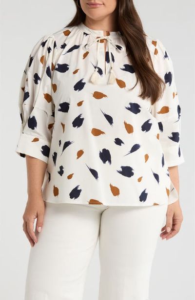 SUGARLIPS SUGARLIPS Devania Brush Irina Tie Split Neck Top