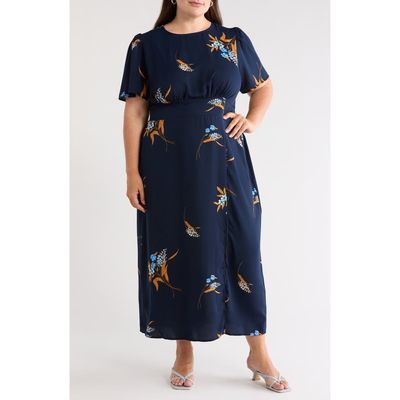 SUGARLIPS SUGARLIPS Dusk Bloom Floral Fit & Flare Midi Dress
