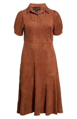SUGARLIPS SUGARLIPS Faux Suede Mermaid Midi Dress