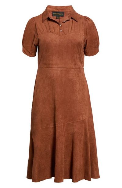 SUGARLIPS SUGARLIPS Faux Suede Mermaid Midi Dress