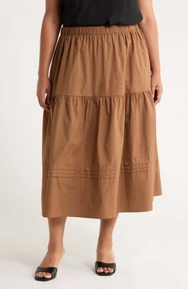 SUGARLIPS SUGARLIPS Floral Tiered Cotton Maxi Skirt
