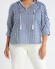 SUGARLIPS SUGARLIPS Glenda Stripe Irina Tie Split Neck Top - 1