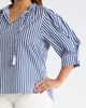 SUGARLIPS SUGARLIPS Glenda Stripe Irina Tie Split Neck Top - 4