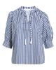 SUGARLIPS SUGARLIPS Glenda Stripe Irina Tie Split Neck Top - 5