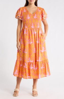 SUGARLIPS SUGARLIPS Jaidy Floral Patte Tiered Midi Dress
