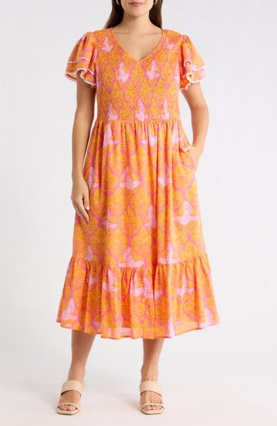SUGARLIPS SUGARLIPS Jaidy Floral Patte Tiered Midi Dress