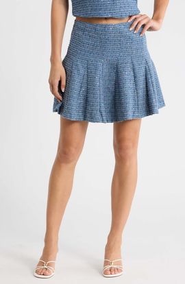 SUGARLIPS SUGARLIPS Jenavy Tweed Flare Miniskirt
