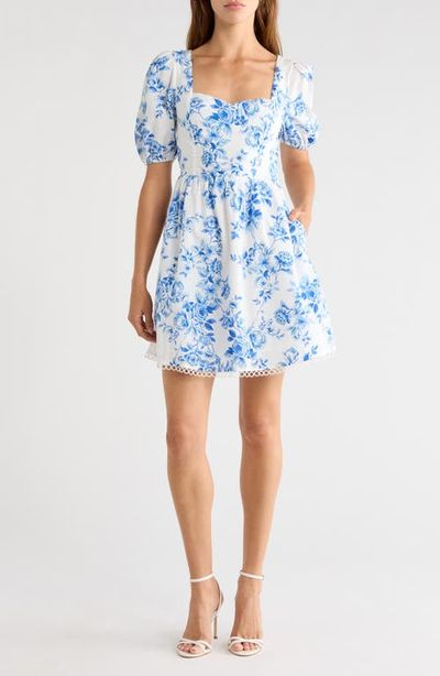 SUGARLIPS SUGARLIPS Juba Floral Print Puff Sleeve Dress