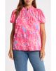 SUGARLIPS SUGARLIPS Leah Abstract Print Romy Mock Neck Cotton Top - 1