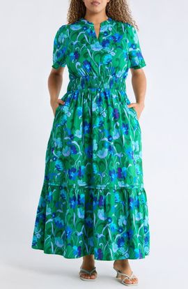 SUGARLIPS SUGARLIPS Lomeli Floral Split Neck Cotton Dress