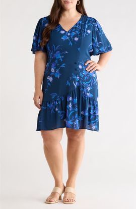 SUGARLIPS SUGARLIPS Niva Floral Print Faux Wrap Dress