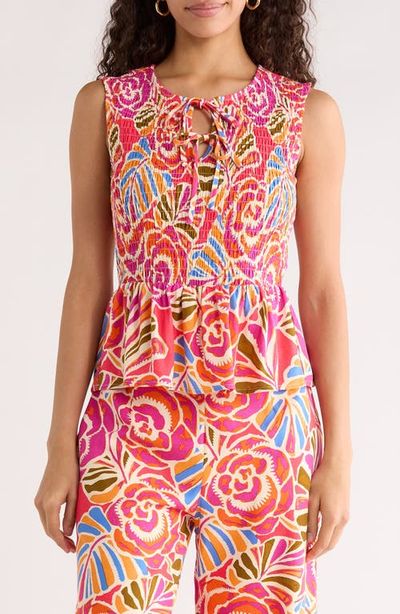 SUGARLIPS SUGARLIPS Nomi Floral Smocked Peplum Top