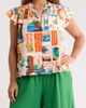 SUGARLIPS SUGARLIPS Palm Ruffle Split Neck Blouse - 1