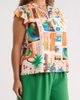 SUGARLIPS SUGARLIPS Palm Ruffle Split Neck Blouse - 3