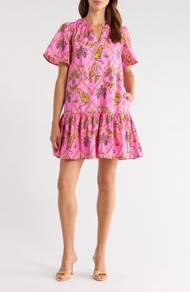 SUGARLIPS SUGARLIPS Panther Azari Cotton Shift Minidress