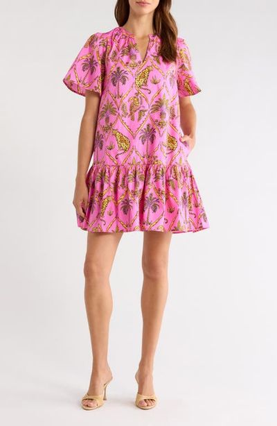 SUGARLIPS SUGARLIPS Panther Azari Cotton Shift Minidress