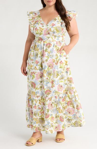 SUGARLIPS SUGARLIPS Pany Floral Mawar Ruffle Sleeve Cotton Maxi Dress