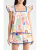 SUGARLIPS SUGARLIPS Petrolia Town Ada Embroidered Scalloped Trim Flutter Sleeve Cotton Top - 1