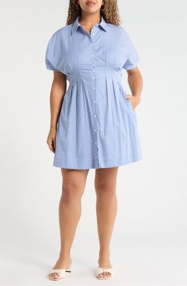 SUGARLIPS SUGARLIPS Pleated Dolman Sleeve Cotton Minidress