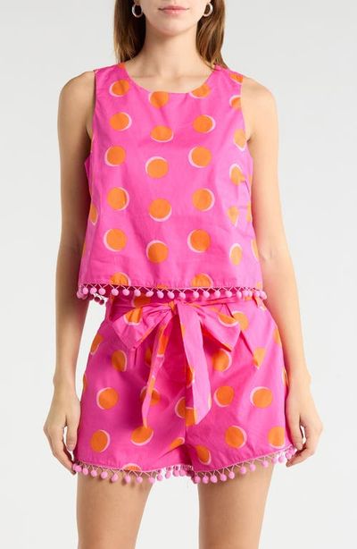 SUGARLIPS SUGARLIPS Rosy Polka Dot Taisy Sleeveless Top