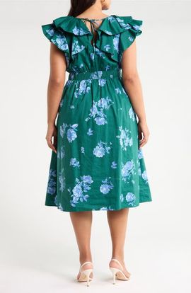 SUGARLIPS SUGARLIPS Santana Ruffled Tie Back Midi Dress