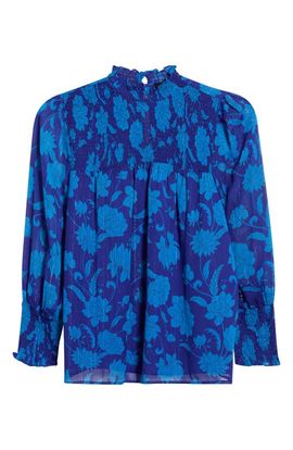 SUGARLIPS SUGARLIPS Sunnie Metallic Smocked Yoke Balloon Sleeve Top