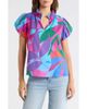 SUGARLIPS SUGARLIPS Vemmy Abstract Puff Sleeve Cotton Top - 1