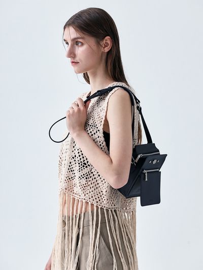 SUHADO Box Bag Mini Cross _ Navy