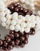 Sui Ava Sui Ava 2 pack classic faux pearl hair tie in brown and white-Multi - 2