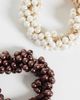 Sui Ava Sui Ava 2 pack classic faux pearl hair tie in brown and white-Multi - 3