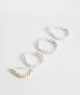 Sui Ava Sui Ava 4-pack basic essential hair ties in neutral