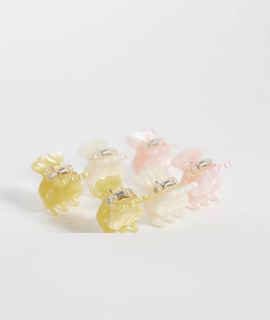 Sui Ava Sui Ava 6 pack tiny soft hair claw clips in multi